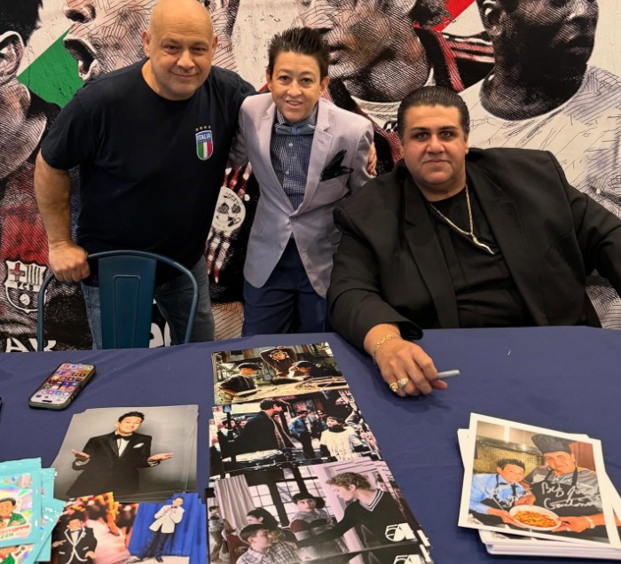 Table rentals set up for a meet-and-greet event at Tutto Calcio Espresso Bar in Queens, New York